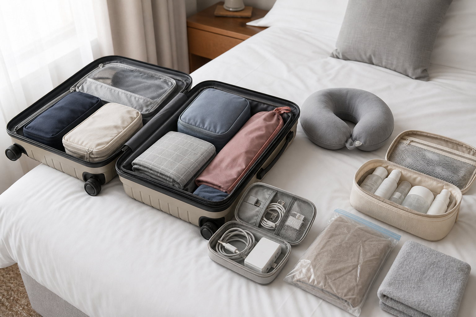 旅行の荷造りチェックの理解を助ける図解風画像